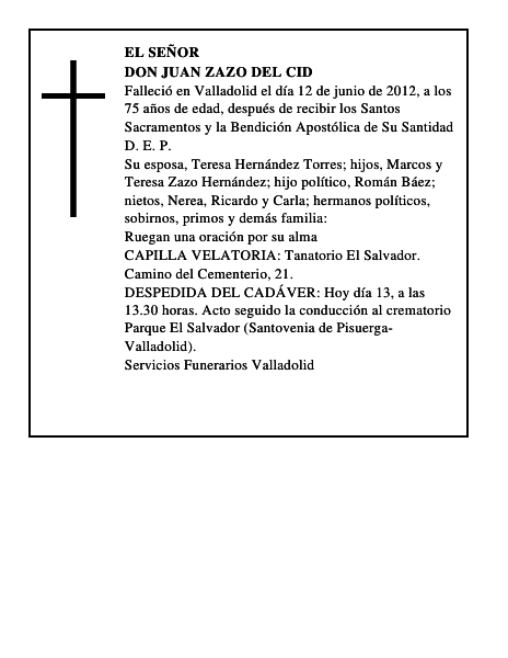 Don Juan Zazo del Cid