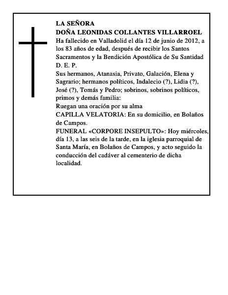 Doña Leonidas Collantes Villarroel