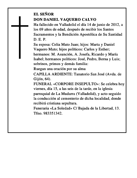 Don Daniel Vaquero Calvo