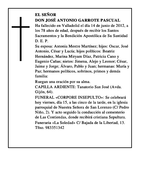 Don José Antonio Garrote Pascual