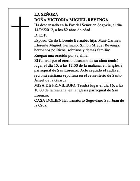 Doña Victoria Miguel Revenga