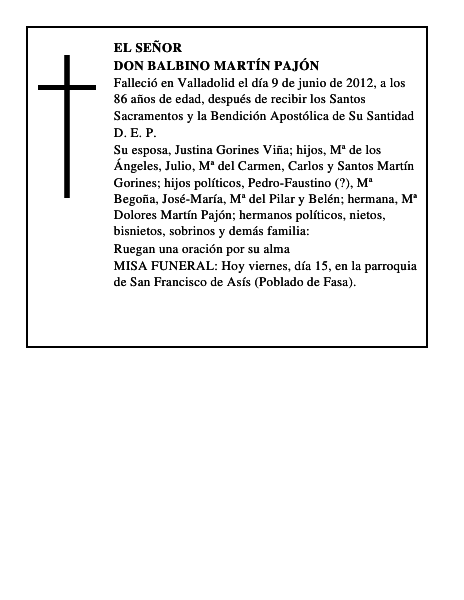 Don Balbino Martín Pajón