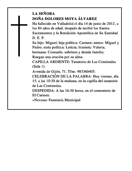 Doña Dolores Moya Álvarez