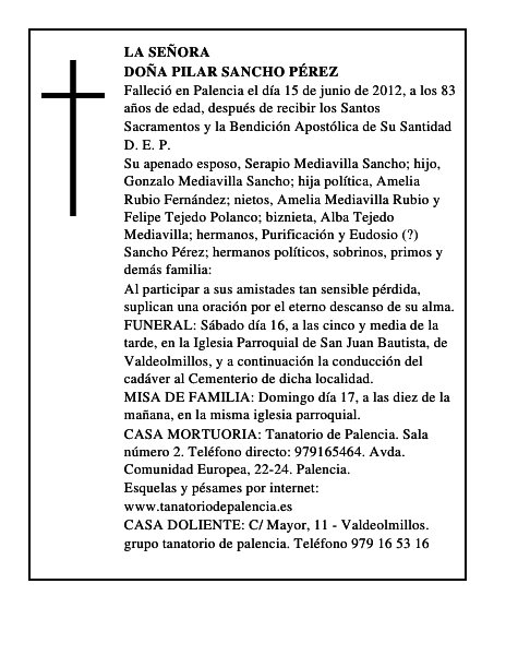 Doña Pilar Sancho Pérez