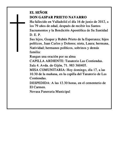 Don Gaspar Prieto Navarro