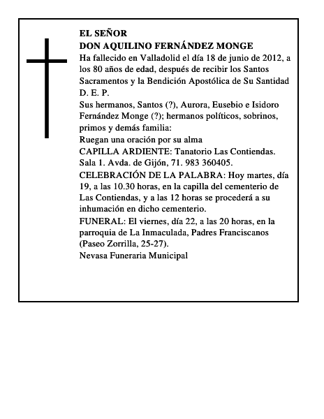 Don Aquilino Fernández Monge
