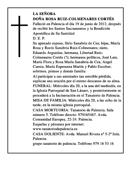 Doña Rosa Ruiz-Colmenares Cortés