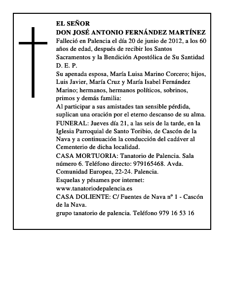Don José Antonio Fernández Martínez