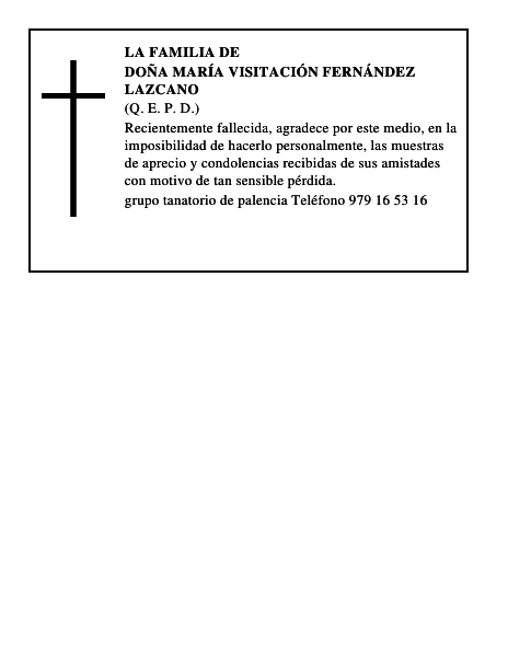 Doña María Visitación Fernández Lazcano
