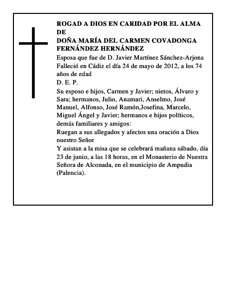 Doña María del Carmen Covadonga Fernández Hernández