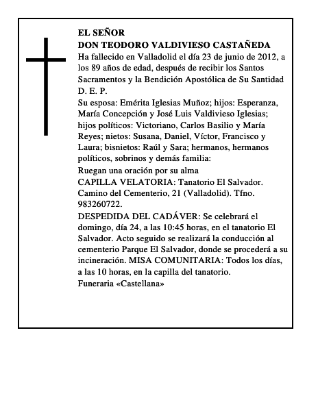 Don Teodoro Valdivieso Castañeda