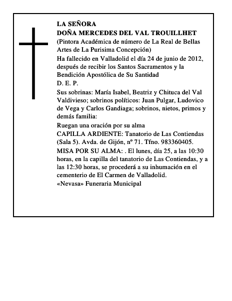 Doña Mercedes del Val Trouillhet