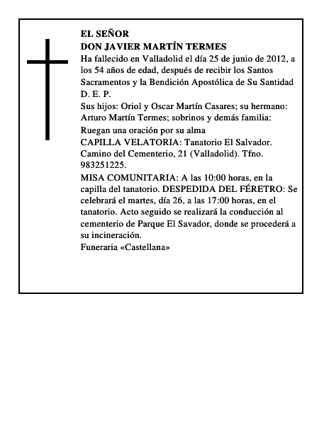 Don Javier Martín Termes