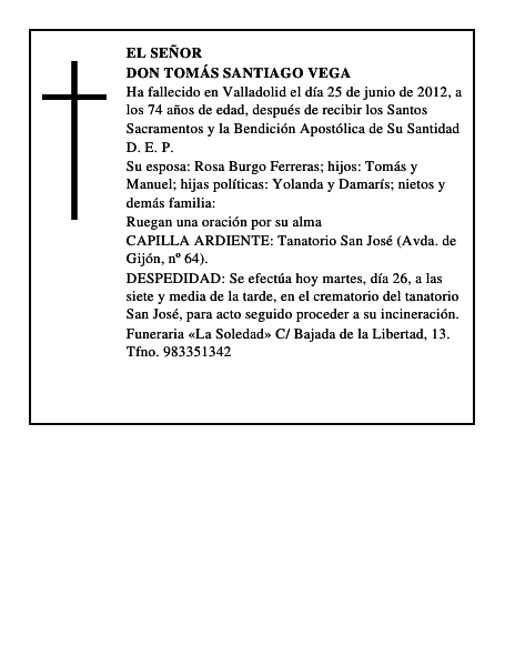 Don Tomás Santiago Vega