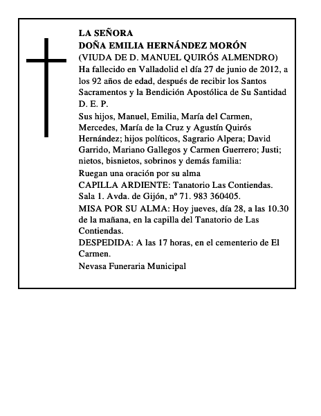 Doña Emilia Hernández Morón