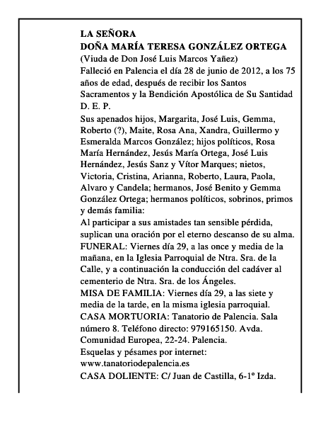 Doña María Teresa González Ortega