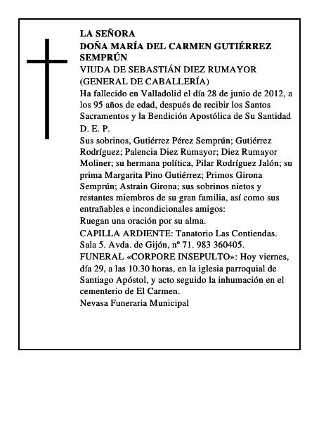 Doña María del Carmen Gutiérrez Semprún
