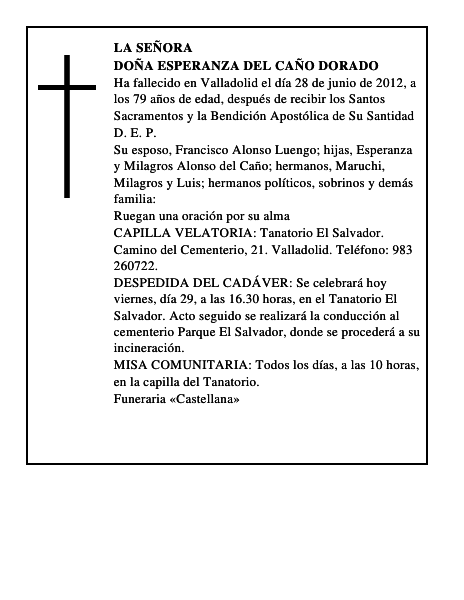 Doña Esperanza del Caño Dorado