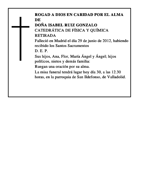 Doña Isabel Ruiz Gonzalo