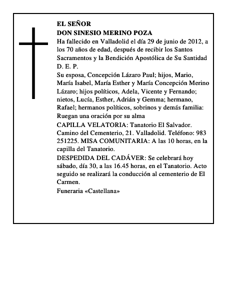 Don Sinesio Merino Poza