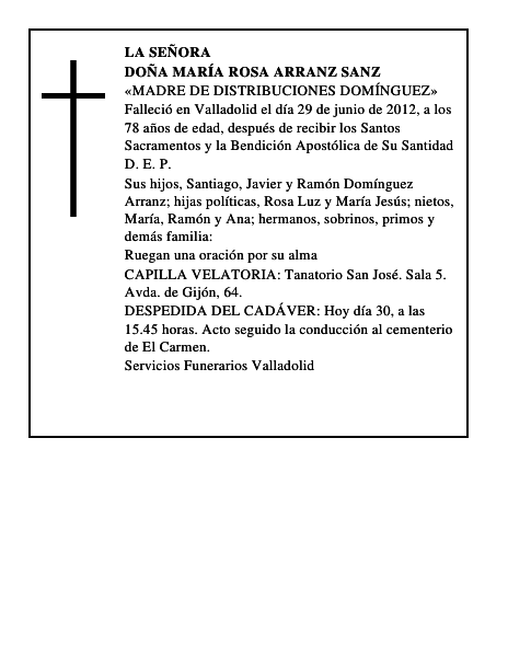 Doña María Rosa Arranz Sanz