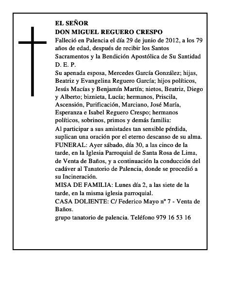 Don Miguel Reguero Crespo