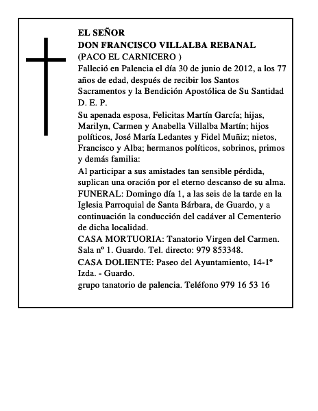 Don Francisco Villalba Rebanal