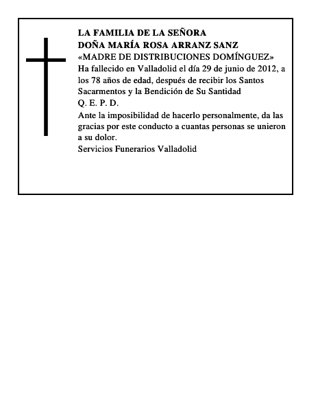 Doña María Rosa Arranz Sanz