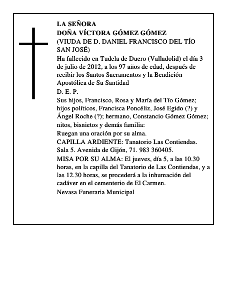 Doña Víctora Gómez Gómez