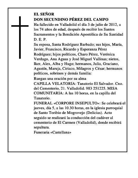 Don Secundino Pérez del Campo