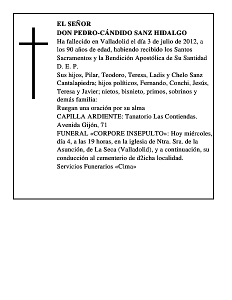 Don Pedro-Cándido Sanz Hidalgo
