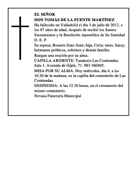 Don Tomás de la Fuente Martínez