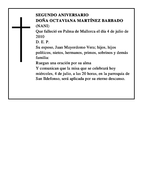 Doña Octaviana Martínez Barbado