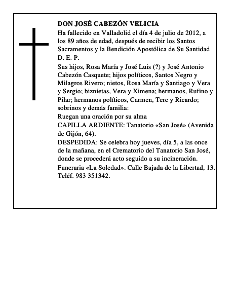 Don José Cabezón Velicia