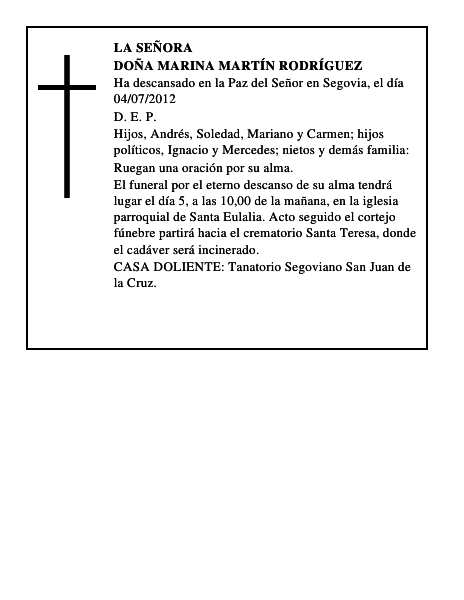 Doña Marina Martín Rodríguez