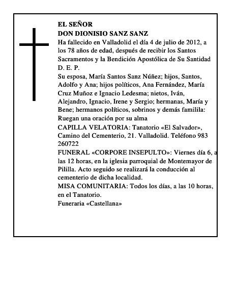 Don Dionisio Sanz Sanz