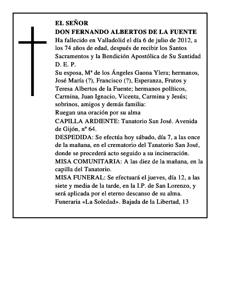 Don Fernando Albertos de la Fuente