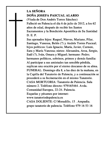 Doña Josefa Pascual Alario