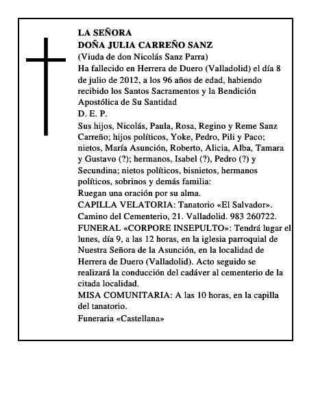 Doña Julia Carreño Sanz