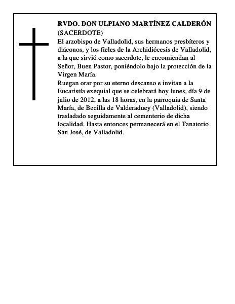 Rvdo. Don Ulpiano Martínez Calderón