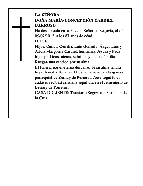 Doña María-Concepción Cardiel Barroso
