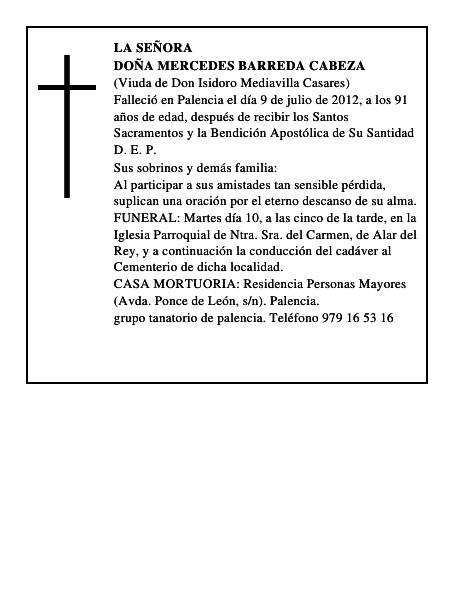 Doña Mercedes Barreda Cabeza