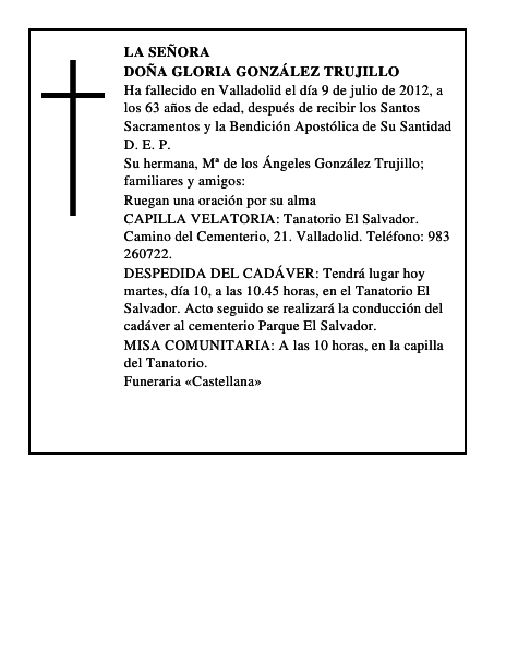 Doña Gloria González Trujillo