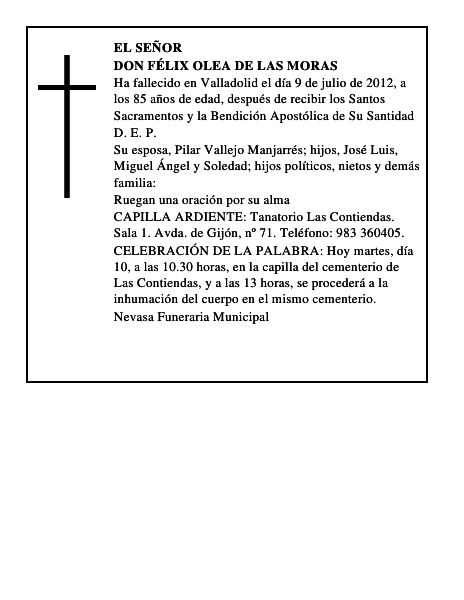Don Félix Olea de las Moras