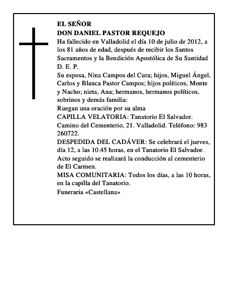 Don Daniel Pastor Requejo