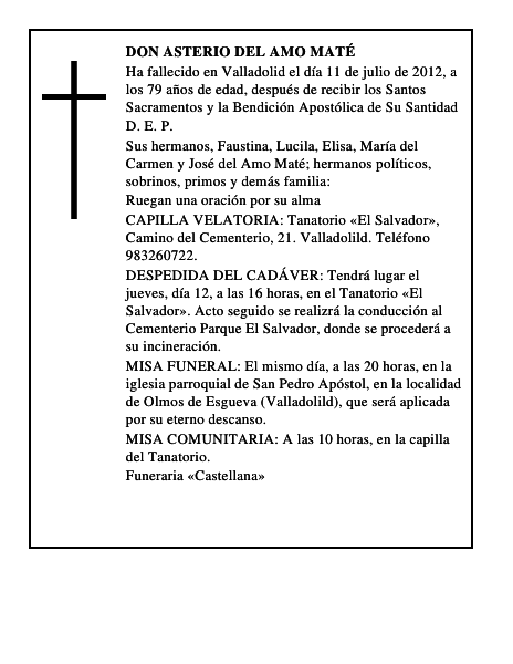 Don Asterio del Amo Maté