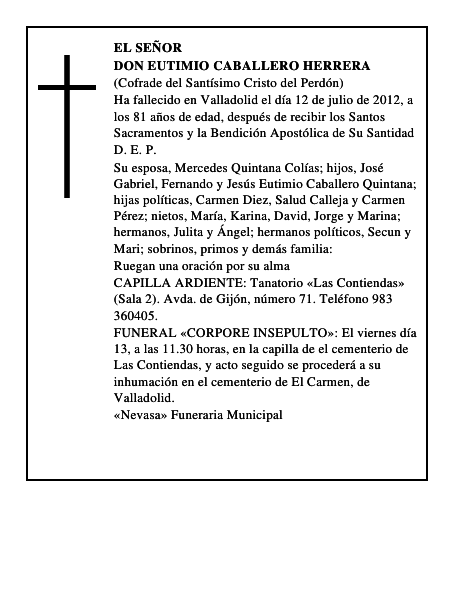 Don Eutimio Caballero Herrera