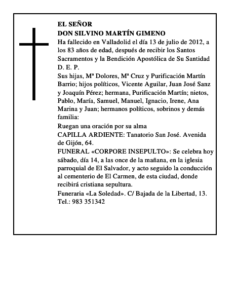 Don Silvino Martín Gimeno