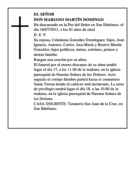 Don Mariano Martín Domingo