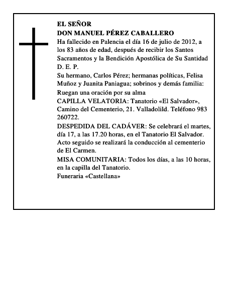 Don Manuel Pérez Caballero